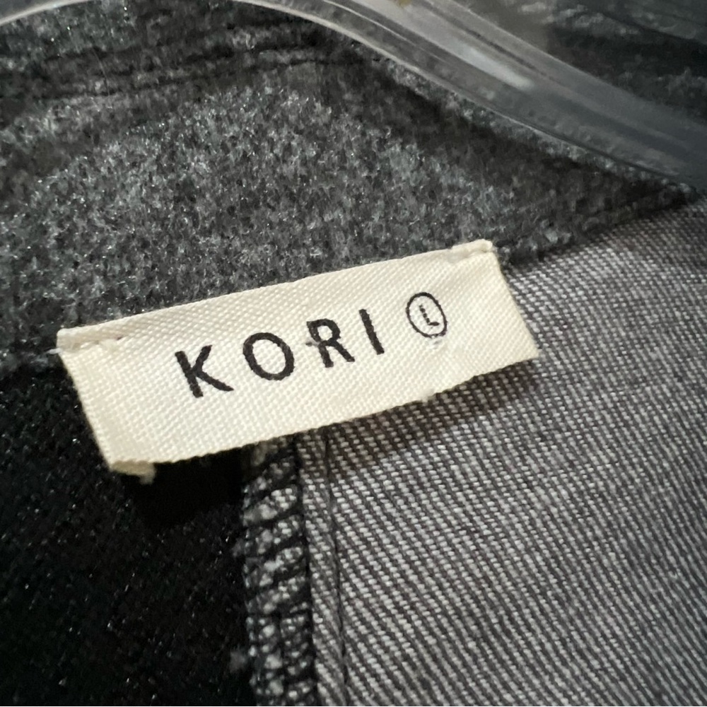 Kori Large Patchwork Gray Oversized Button Front … - image 4